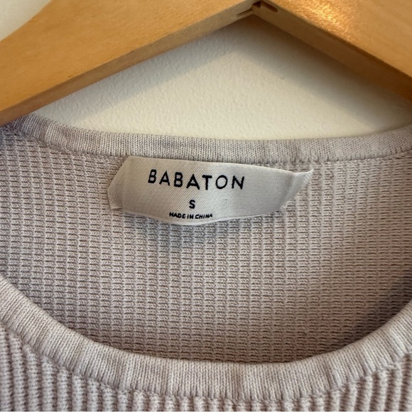 Aritzia Babaton‎ Sculpt Knit Racer Cropped Tank Matte Pearl S Ribbed Crop - Picture 2 of 7